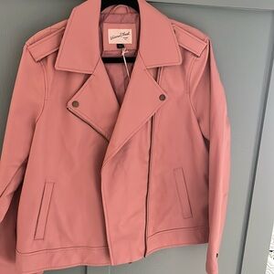 Universal Thread Faux Leather Blush Pink Asymmetrical Moto Motorcycle Jacket